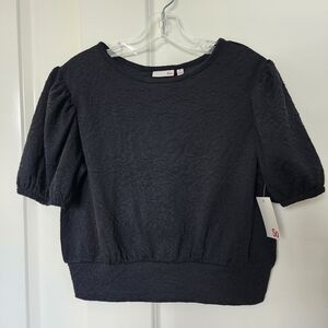 Women's Black Textured Top